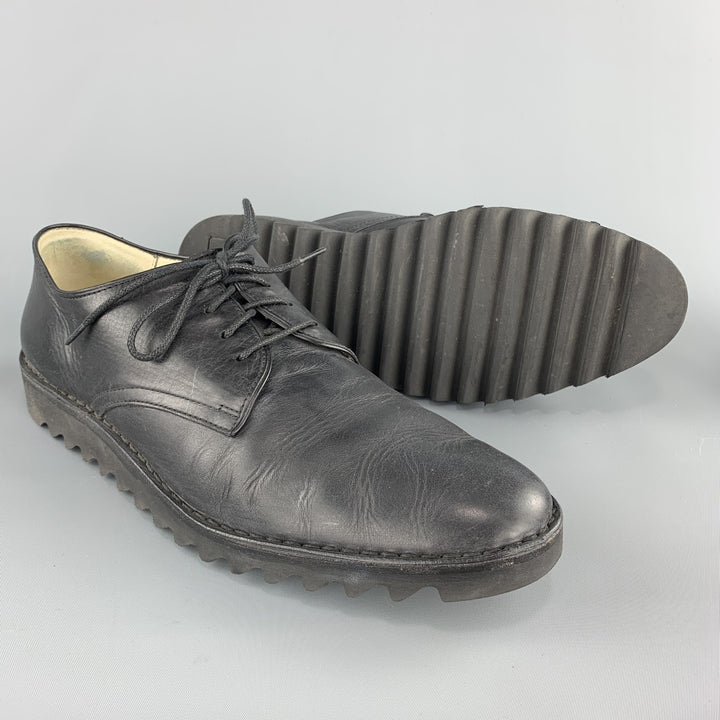 YOU MUST CREATE YMC Size 9 Black Leather Track Sole Lace Up
