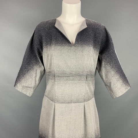 HEART HAAT by ISSEY MIYAKE Size M Grey & Charcoal Cotton Blend Ombre Dress