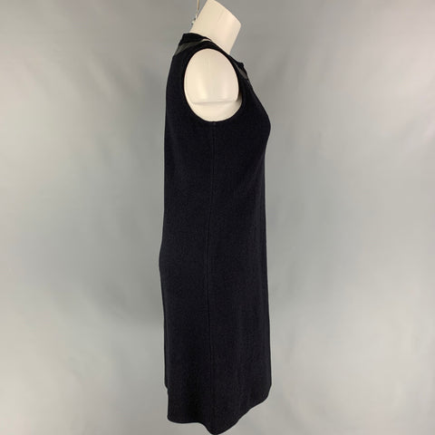 BRIONI Size M Black Knit Aplique Sleeveless Below Knee Dress