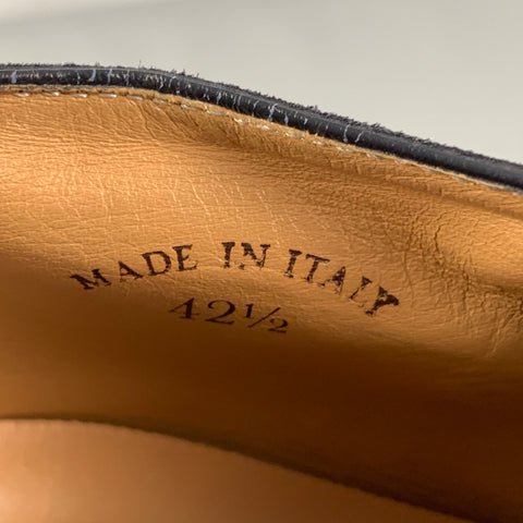 LORO PIANA Size 9.5 Navy Yellow Leather Open Walk Boots