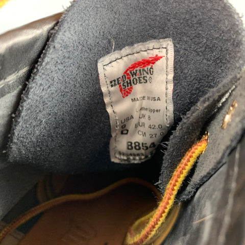 RED WING Size 9 Charcoal Contrast Stitch Suede Worker Boots