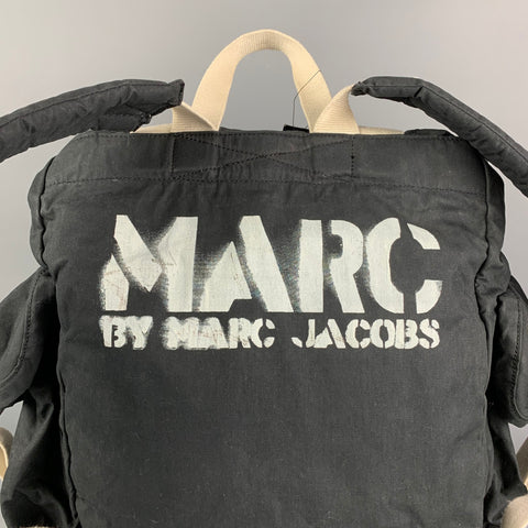 MARC by MARC JACOBS Black White Graphic Canvas Backpack