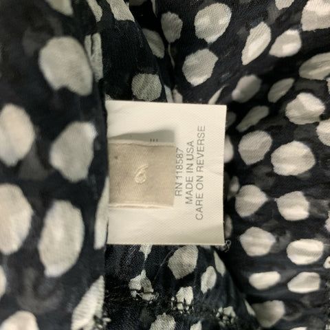 JASON WU Size 6 Black & White Viscose & Silk Dots Blouse