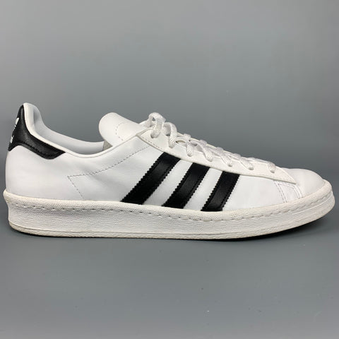 ADIDAS Size 8 White & Black Low Top Sneakers