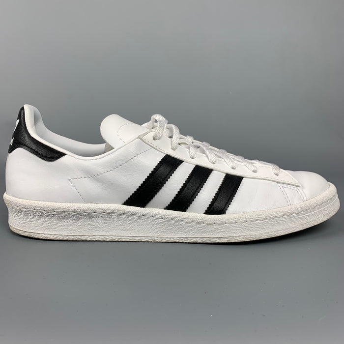 ADIDAS Size 8 White & Black Low Top Sneakers
