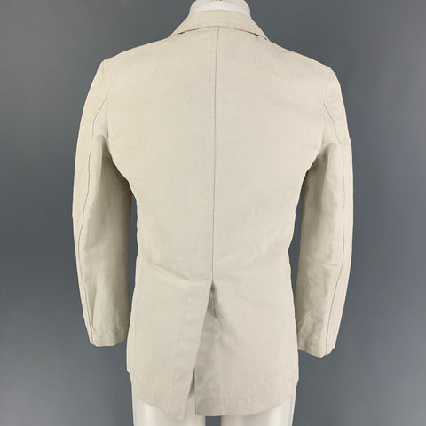 COMME des GARCONS Size M Off White Linen Cotton Notch Lapel Sport Coat