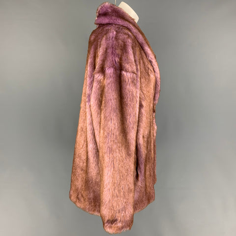 STAND STUDIO Taille S Manteau Jillian en fausse fourrure de polyester acrylique bicolore marron lavande