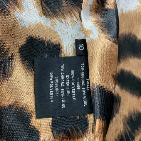 DANA BUCHMAN Size 10 Black Angora Blend Coat