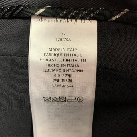 ALEXANDER MCQUEEN Size 28 Black White Red Plaid Wool Zip Fly Dress Pants