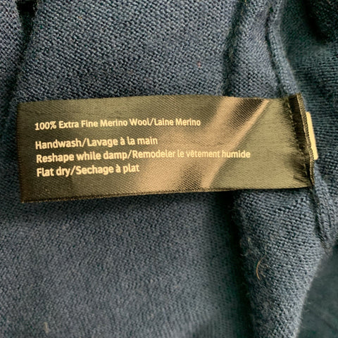 FILIPPA K Size XL Navy Solid Merino Wool Crew-Neck Pullover