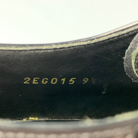 PRADA Size 10.5 Black Perforated Leather Wingtip Lace Up Shoes