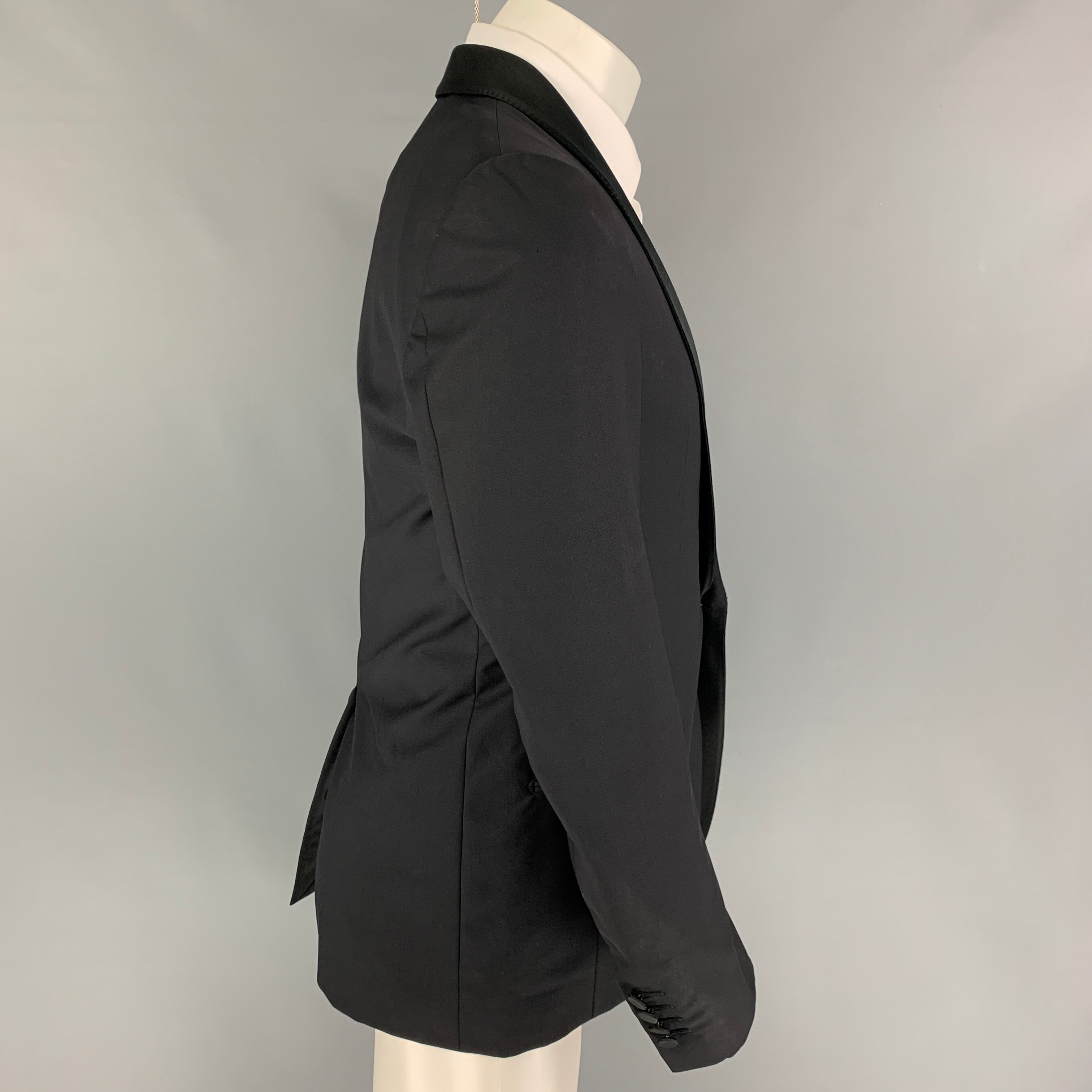 LANVIN Size 38 Black Wool Mohair Shawl Collar Sport Coat – Sui 