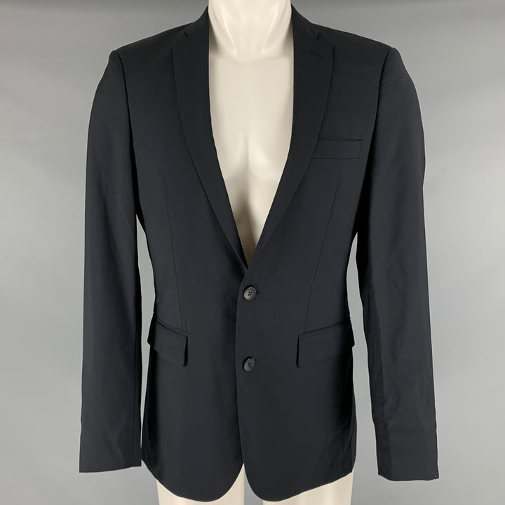 J. LINDEBERG Size 36 Black Wool Notch Lapel Sport Coat