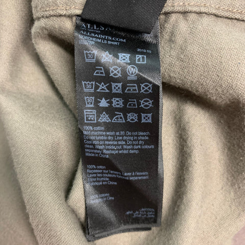 ALLSAINTS Size S Green Cotton Flannel Long Sleeve Shirt