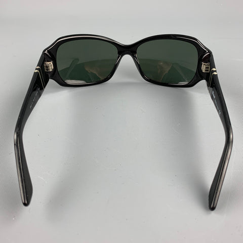 PERSOL Black Acetate Silver Trim Sunglasses