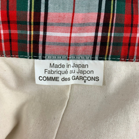 COMME des GARCONS HOMME PLUS SS 16 Size M White Red Green Plaid Vest