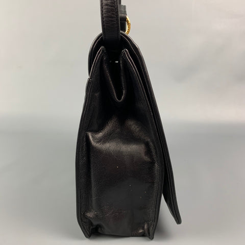 Vintage LANVIN Black Leather Top Handles Handbag