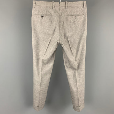 PT01 Size 30 Grey Heather Virgin Wool Button Fly Dress Pants
