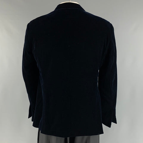 GIORGIO ARMANI Size 46 Navy Velvet Viscose Blend Notch Lapel Sport Coat