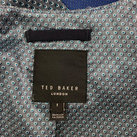 TED BAKER Talla 34 Traje con solapa de muesca en mezcla de poliéster y lunares azules