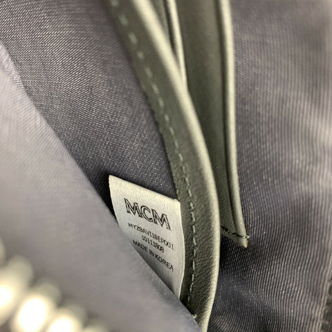 Sac à main portefeuille en cuir monogramme noir gris MCM