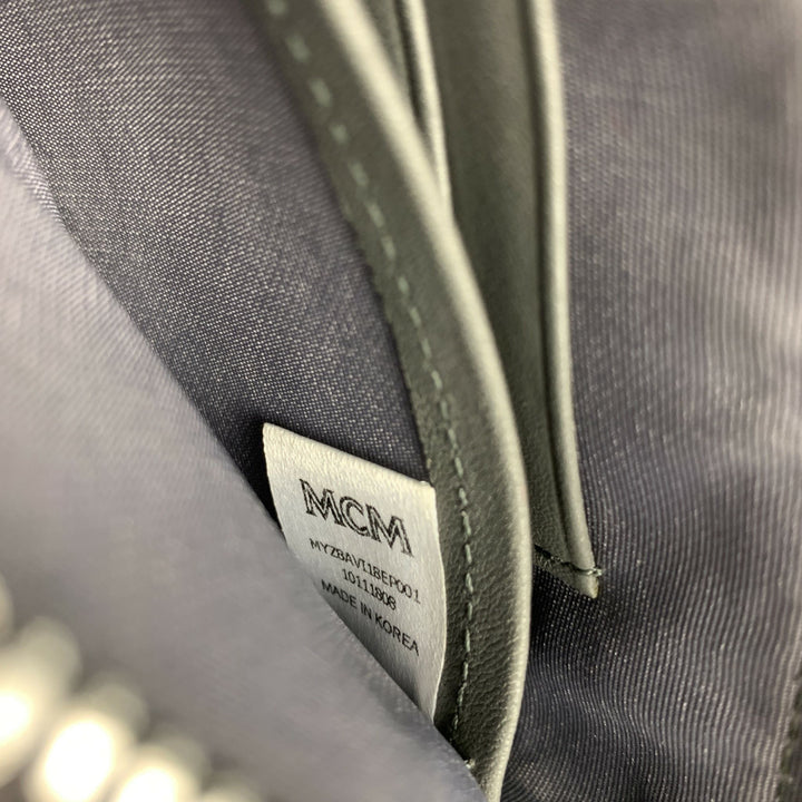 MCM Grey Black Monogram Leather Wallet Handbag