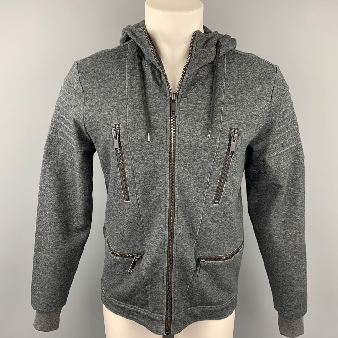 ANTONY MORATO Size M Grey Cotton Blend Hooded Jacket