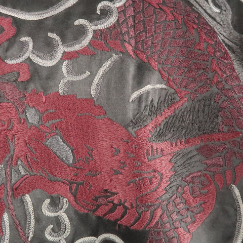 GUCCI by TOM FORD 2001 S Black Dragon Silk Reversible Bomber Jacket