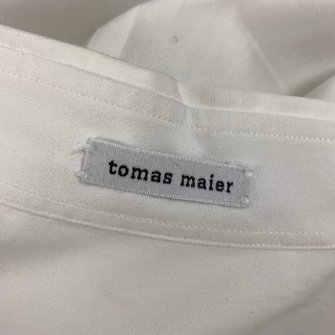 TOMAS MAIER Size S White Cotton Button Down Long Sleeve Shirt