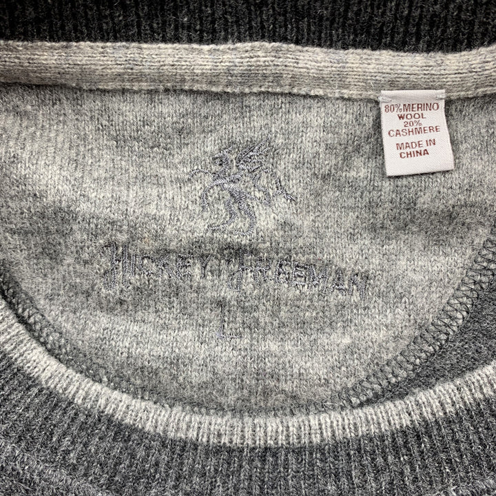 HICKEY FREEMAN Size L Gray Merino Wool / Cashmere Raglan Pullover