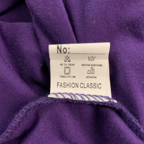 MOFU FASHION Size M Purple White Mixed Fabrics Short Sleeve Shirt