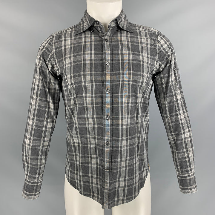 LUXURY 1939 for BELESTO Size S Gray Charcoal Plaid Cotton Long Sleeve Shirt