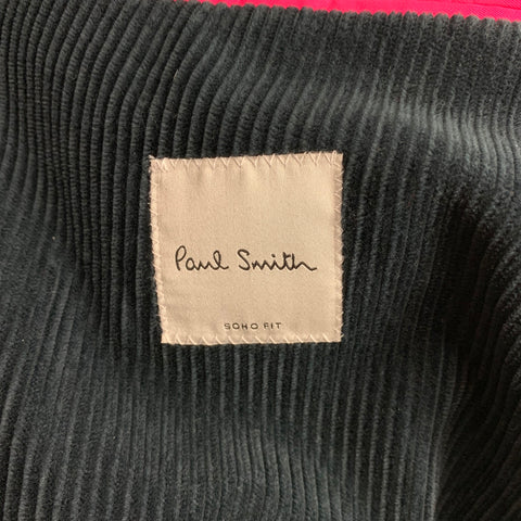 PAUL SMITH Soho Fit Taille 44 Manteau de sport à revers cranté en velours côtelé vert forêt régulier