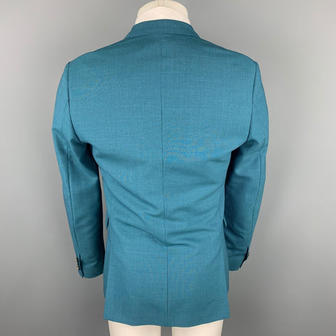 PAUL SMITH Kensington Fit Size 38 Regular Teal Houndstooth Wool Notch Lapel Suit