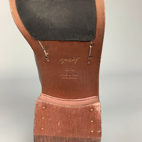 MARSELL Talla 7.5 Cordones planos de punta estrecha de cuero cobre
