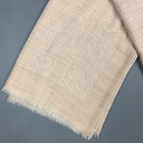 ECO TOOSH Bufanda con flecos de cachemir en jacquard beige