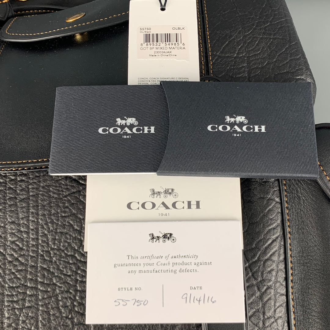 COACH Black Leather Suede Backpack Bags