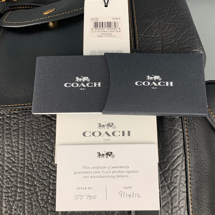 COACH Black Leather Suede Backpack Bags