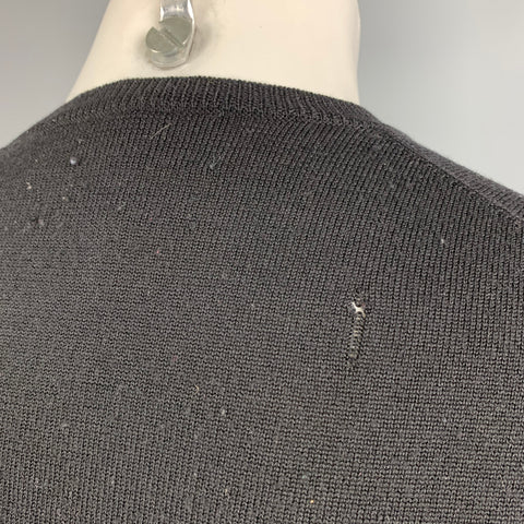 POLO by RALPH LAUREN Size S Black Solid Merino Wool Elbow Patches Pullover