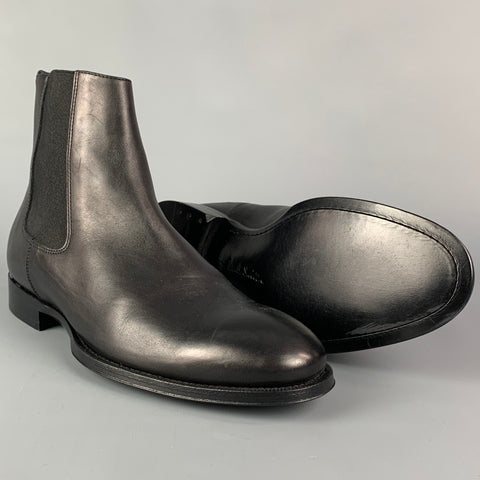 PAUL SMITH Botas Chelsea sin cordones de cuero negro talla 8