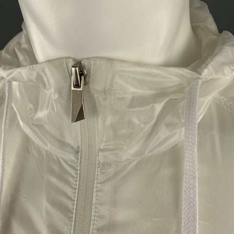 D.GNAK by KANG D. Size 38 White Sheer Nylon Zip Up Windbreaker Anorak