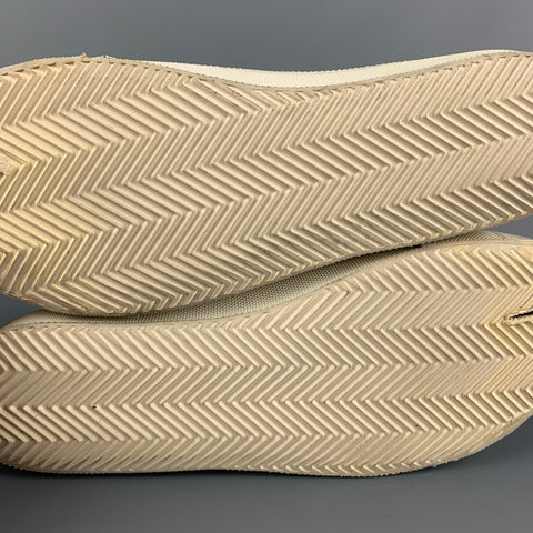 MAISON MARGIELA Taille 11 Baskets Tabi basses en toile blanche