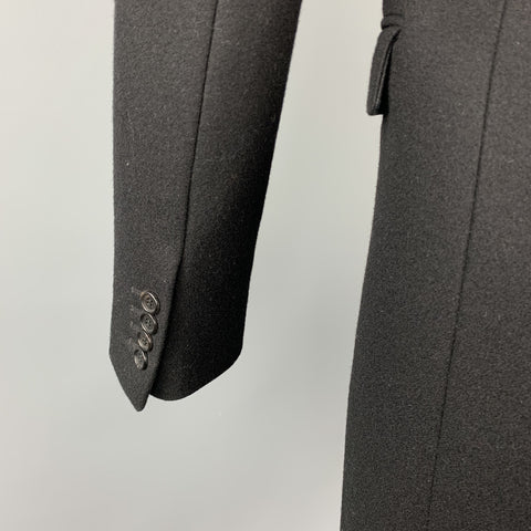 DIOR HOMME Size 36 Black & Grey Wool / Polyamide Peak Lapel Coat