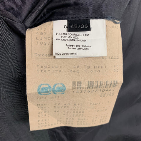 CALVIN KLEIN COLLECTION Size 38 Charcoal Wool Linen Sport Coat