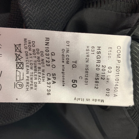 GIORGIO ARMANI Talla 40 Abrigo deportivo con solapa de muesca de lana de lana en espiga negro