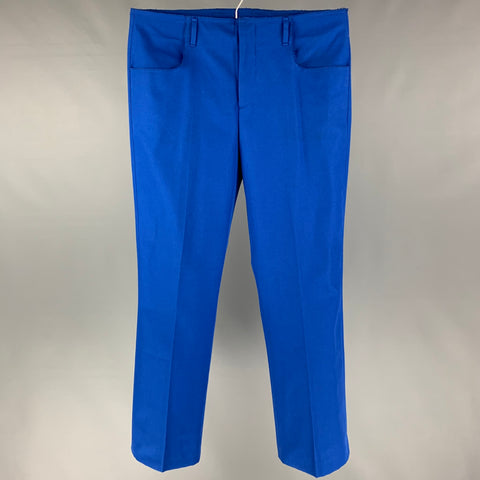 ACNE STUDIOS Taille 32 Pantalon décontracté en polyester / coton bleu royal avec braguette zippée