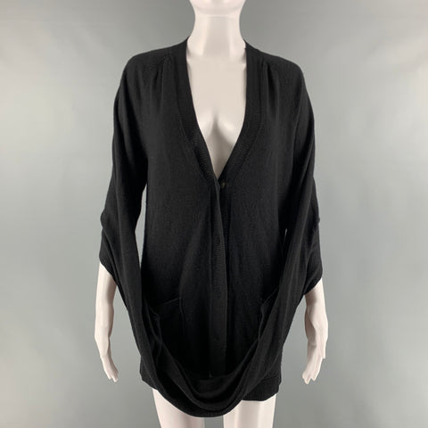 MARTIN MARGIELA Size S Black Wool Blend V-Neck Cardigan - Womens