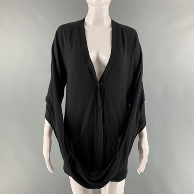 MARTIN MARGIELA Size S Black Wool Blend V-Neck Cardigan - Womens