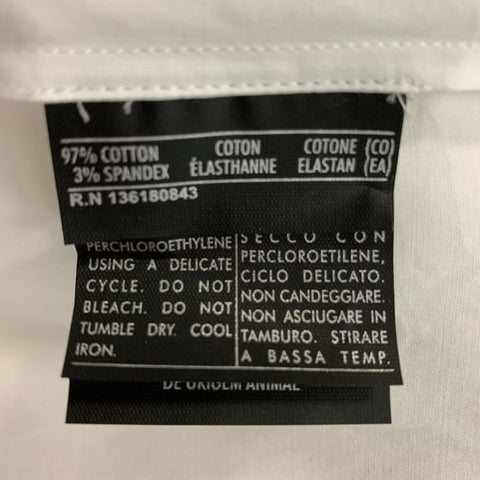 SALVATORE FERRAGAMO Size 8 White Cotton & Elastane Tuxedo Shirt