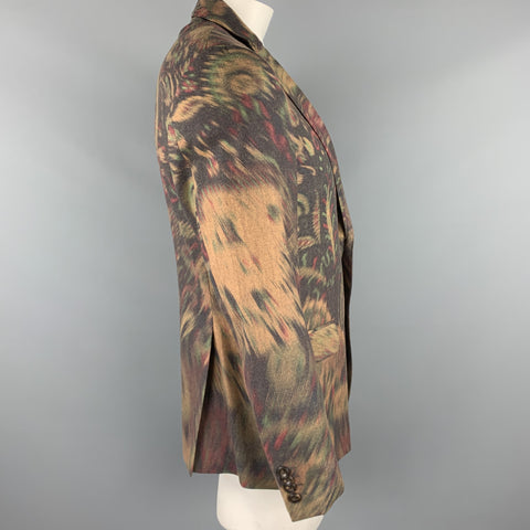 ETRO Size 42 Beige Abstract Paisley Wool Blend Notch Lapel Sport Coat